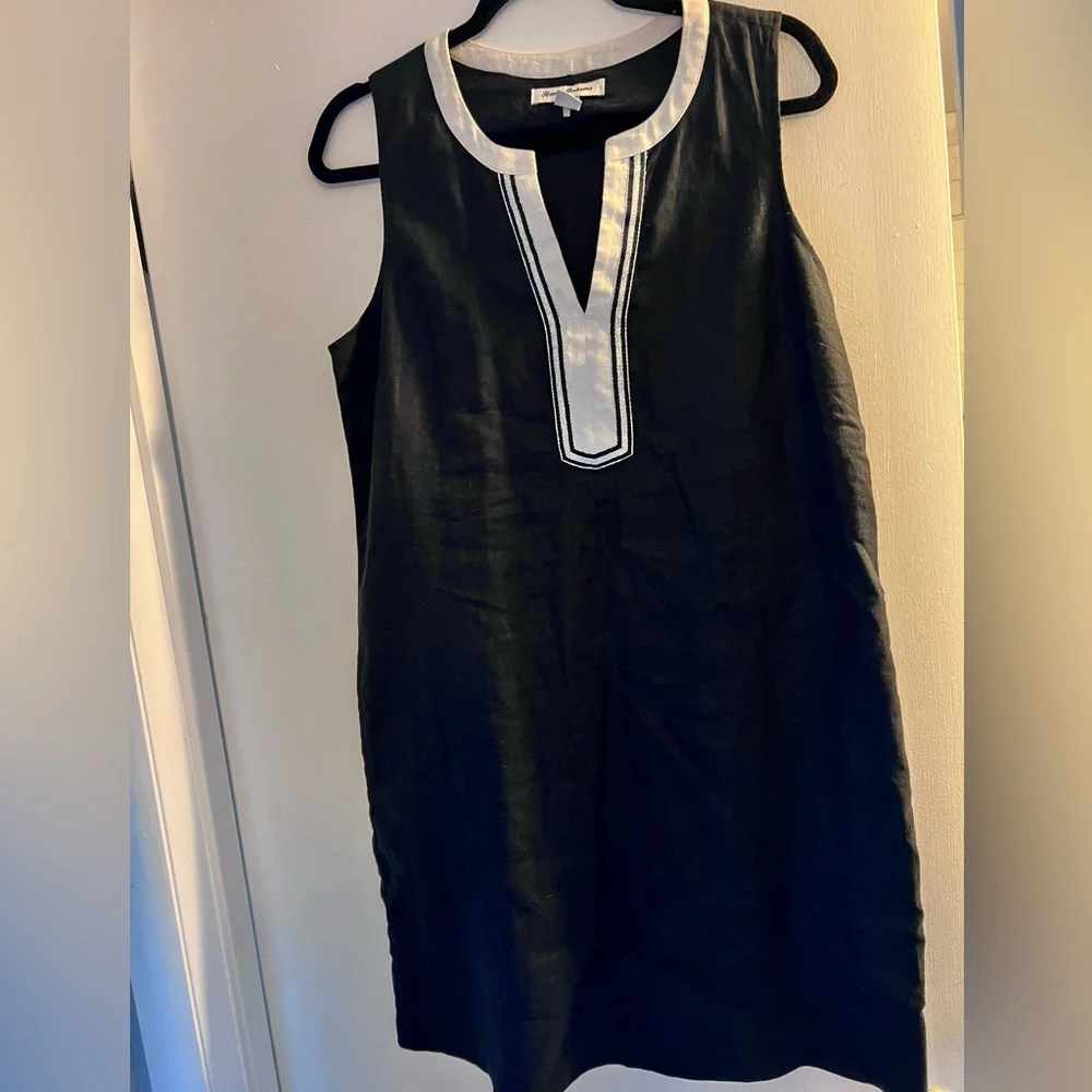 Tommy Bahama Two Palms Linen black and white dress